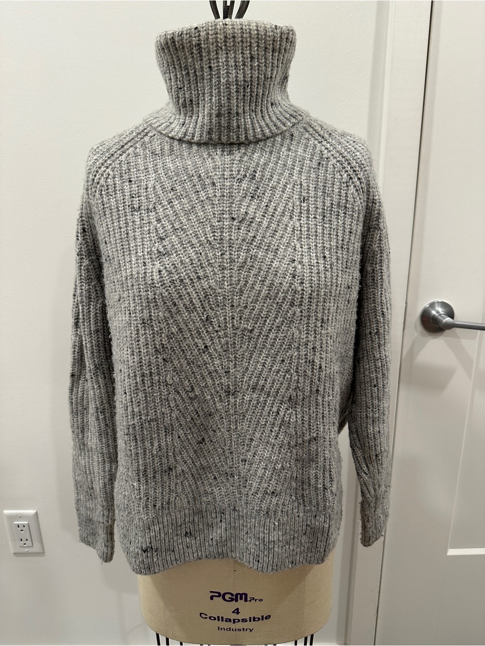 Madewell Grey Ribbed Turtleneck Sweater